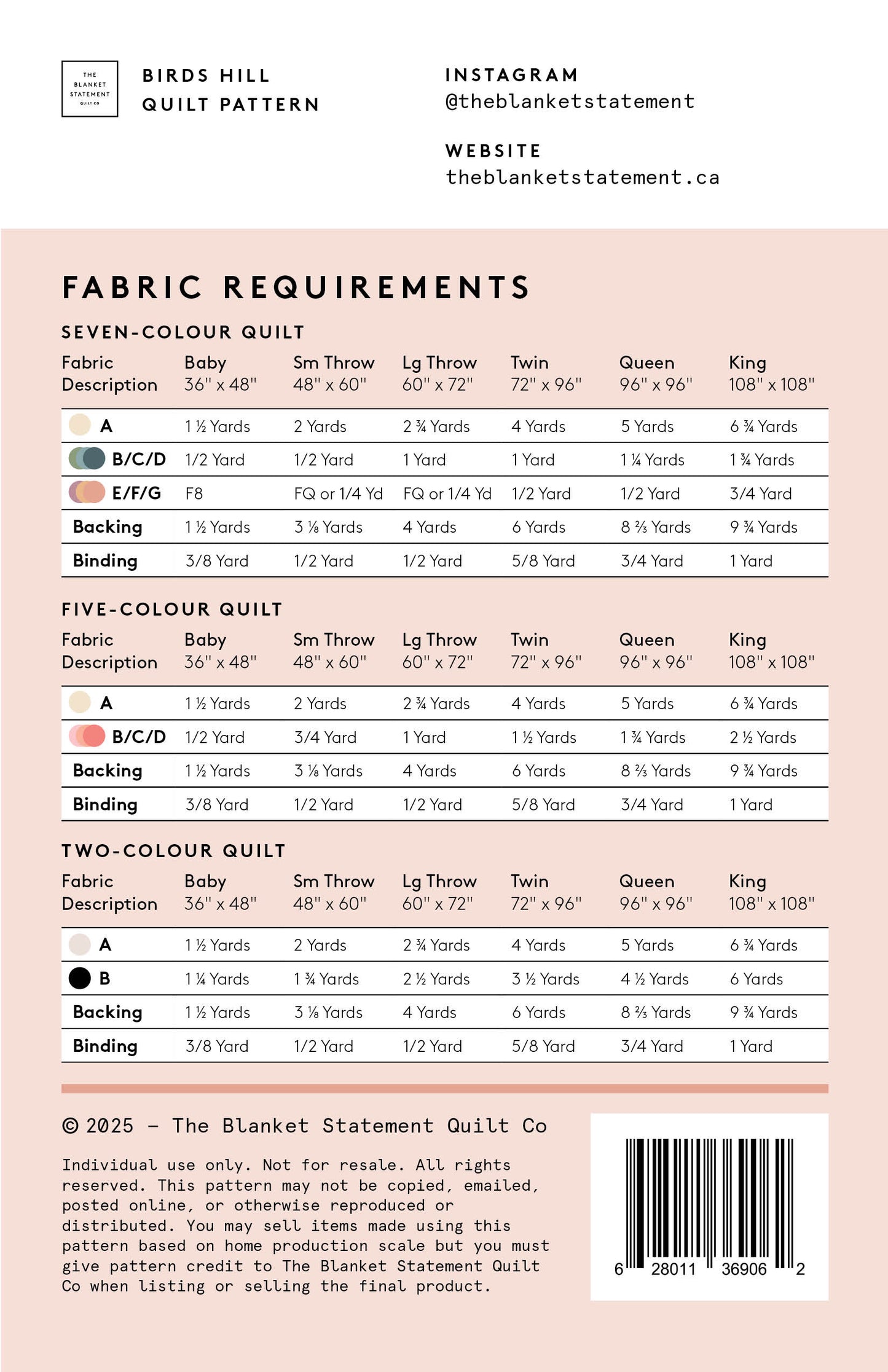 Birds Hill quilt pattern