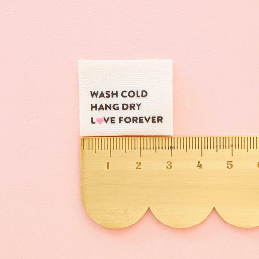 Wash Cold Hang Dry cotton woven sewing and quilting labels