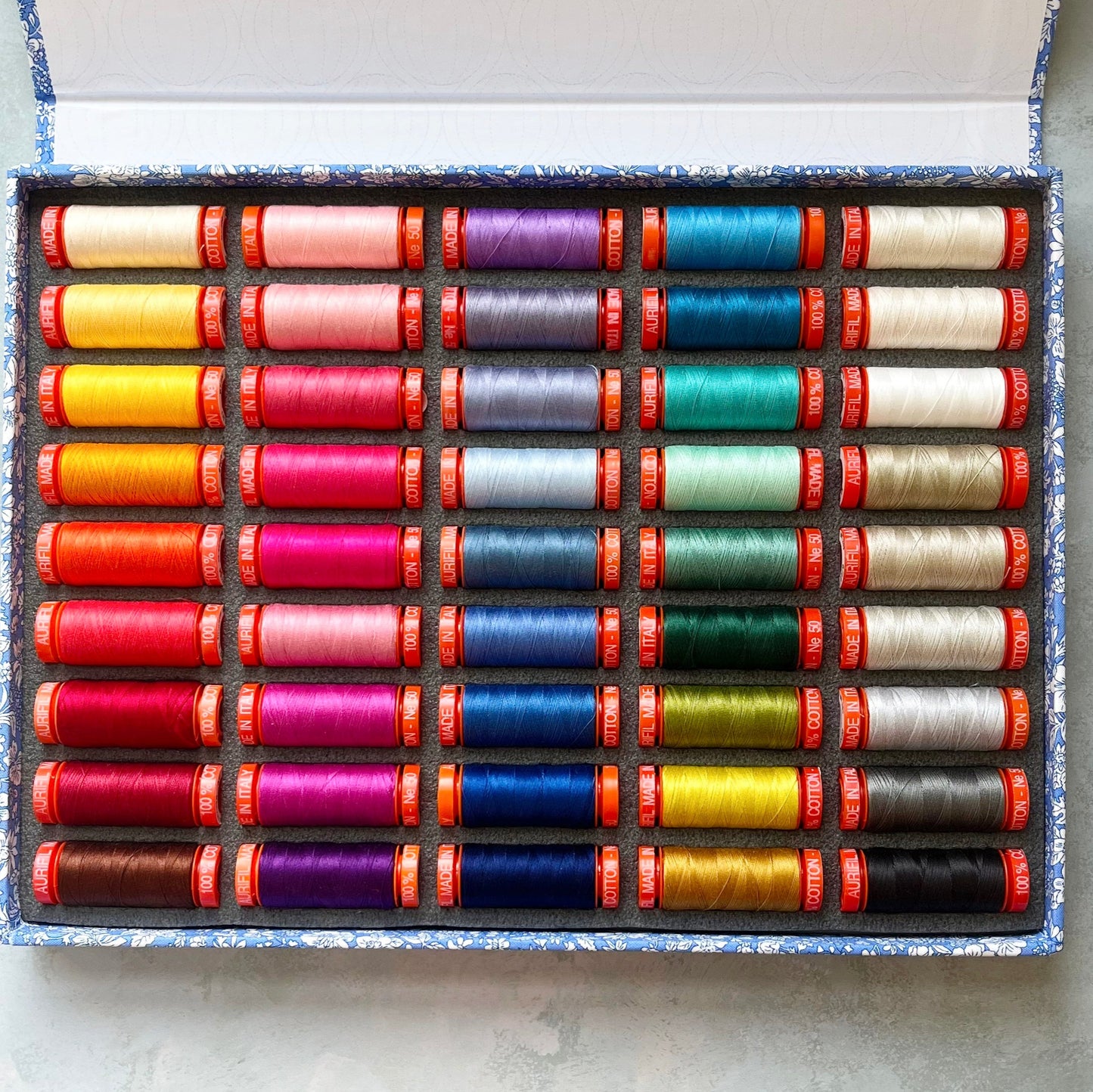 Aurifil X Liberty 50wt thread collection