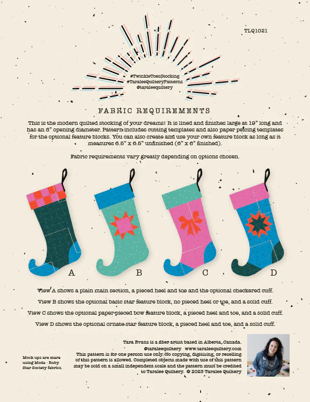 Twinkle Toes Christmas Quilted Stocking pattern