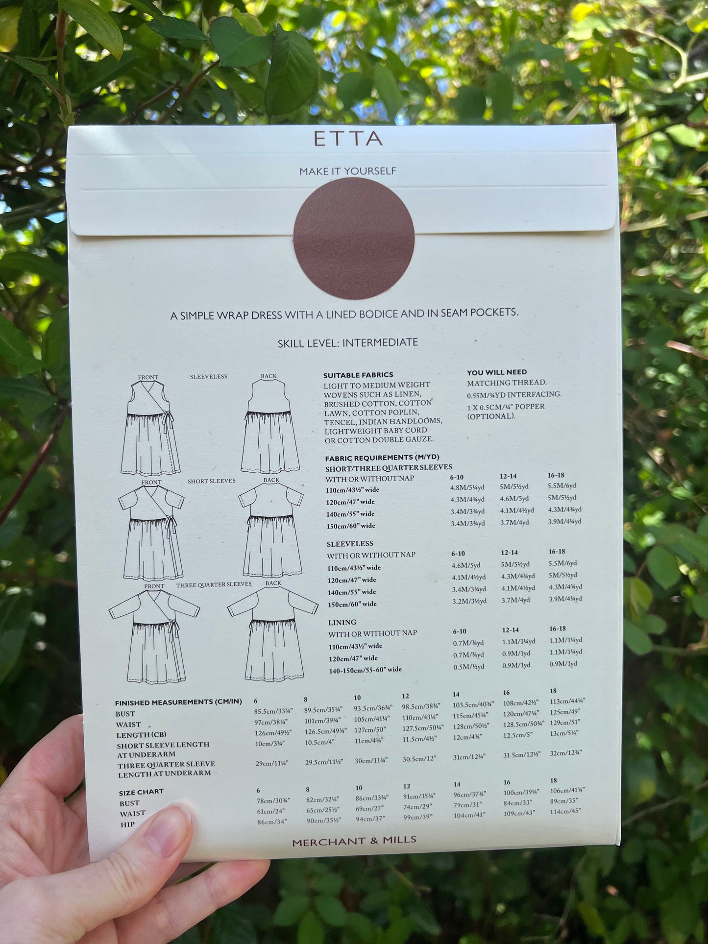 The Etta Sewing Pattern UK 6-18