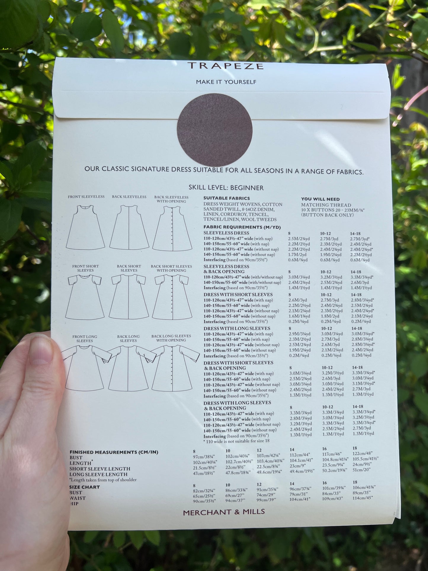 The Trapeze Sewing Pattern UK 6-18