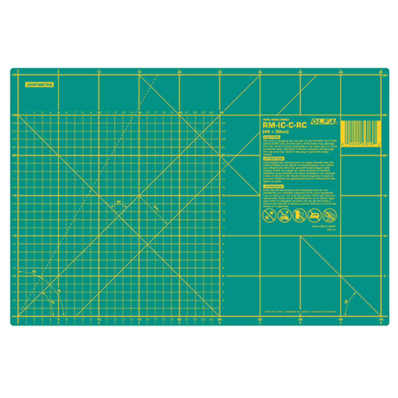 Olfa A3 self healing cutting mat - green