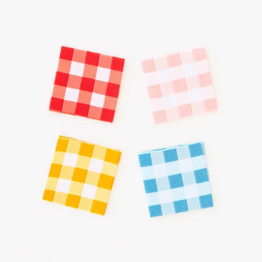 Gingham woven sewing and quilting labels