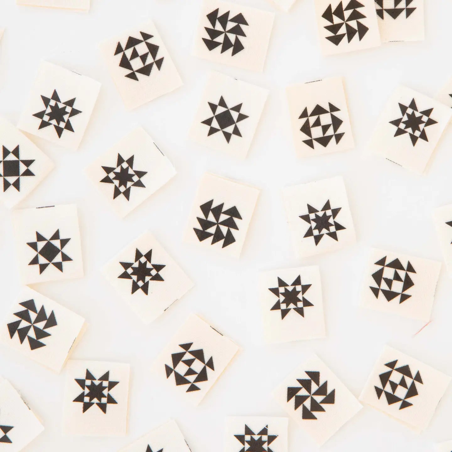 Black Quilt Block Organic Cotton woven sewing and quilting labels