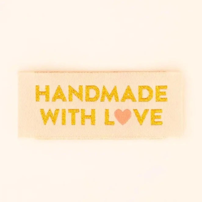 NEW Handmade With Love gold woven labels