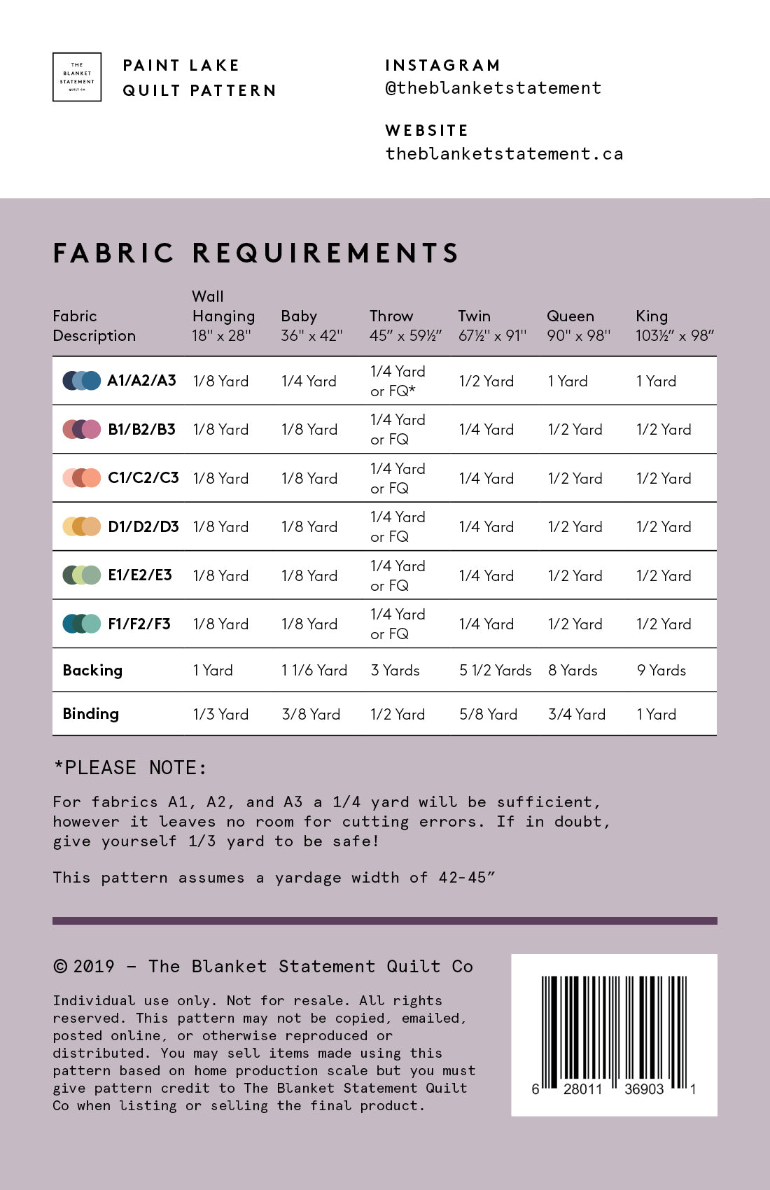 Paint Lake quilt pattern