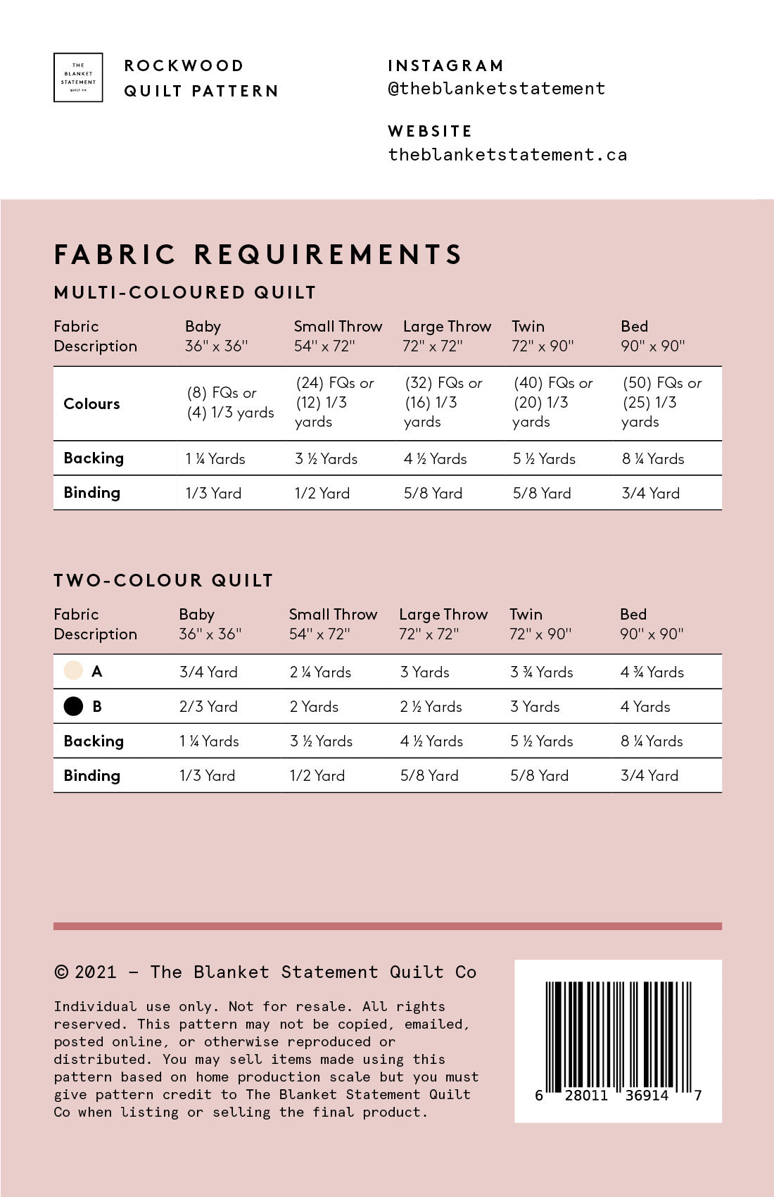 Rockwood quilt pattern