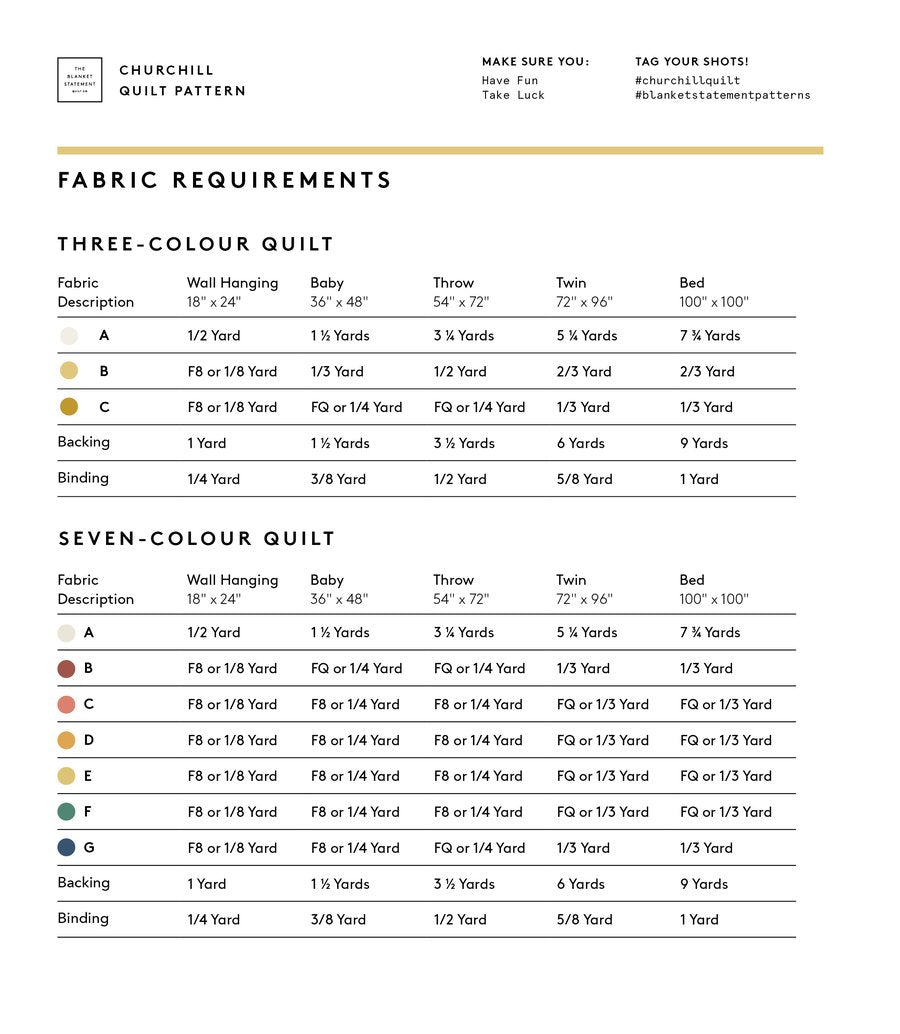 Churchill quilt pattern