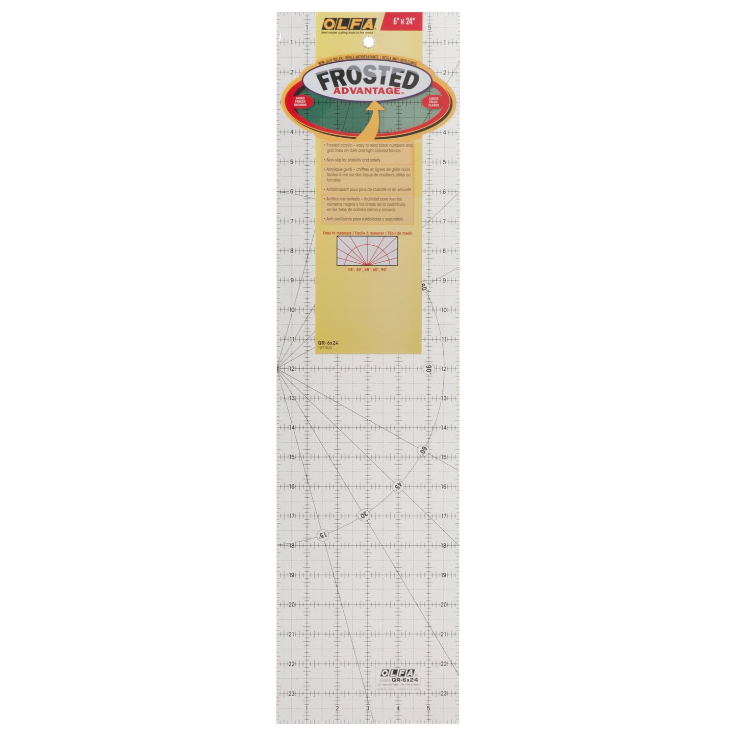 Olfa Frosted Advantage quiltillng ruler 6'' x 24''