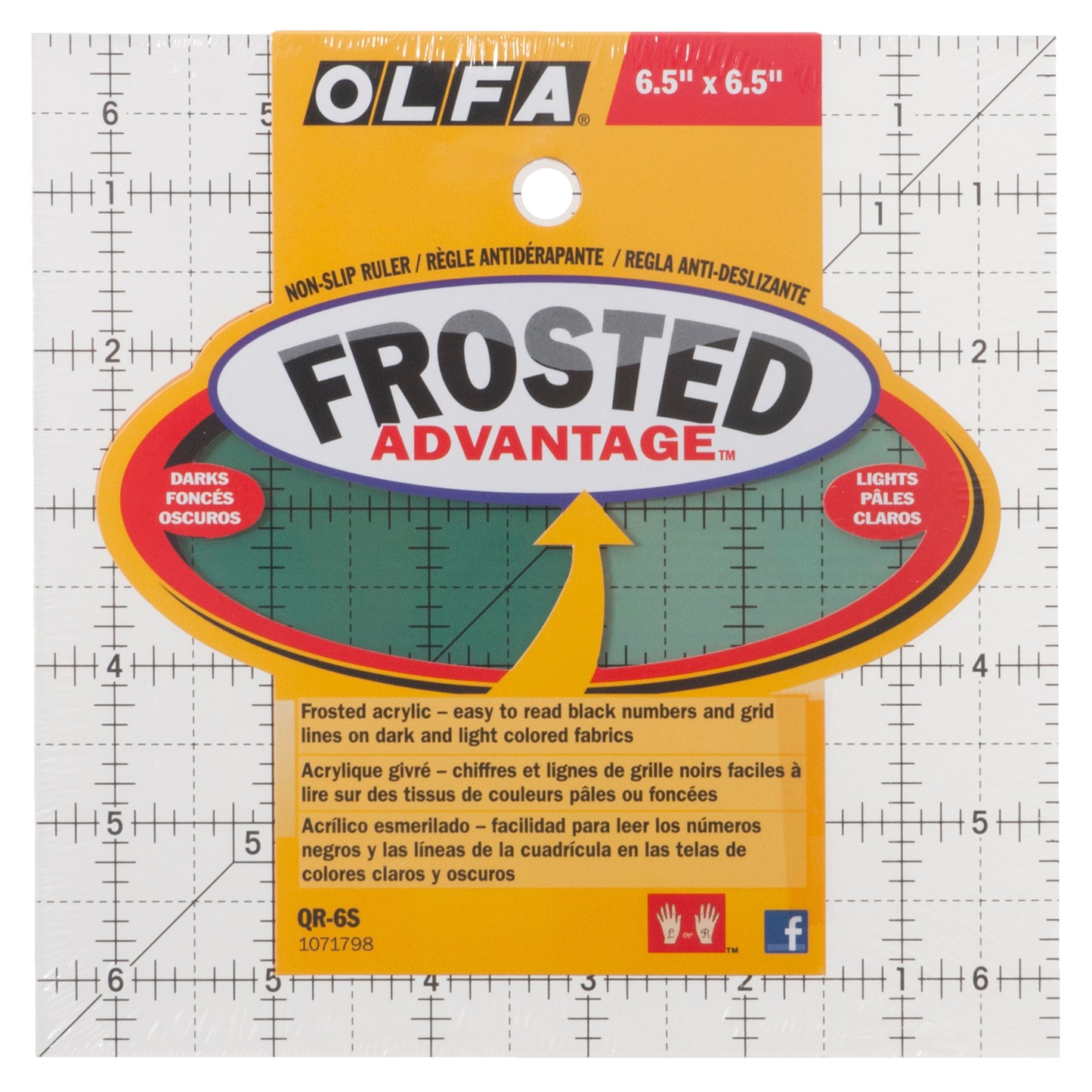 Olfa Frosted Advantage quilting ruler 6.5'' x 6.5''
