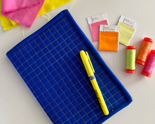 Easy and Quick Quilted Notebook Cover Tutorial using Tula Pink Neons from Aurifil