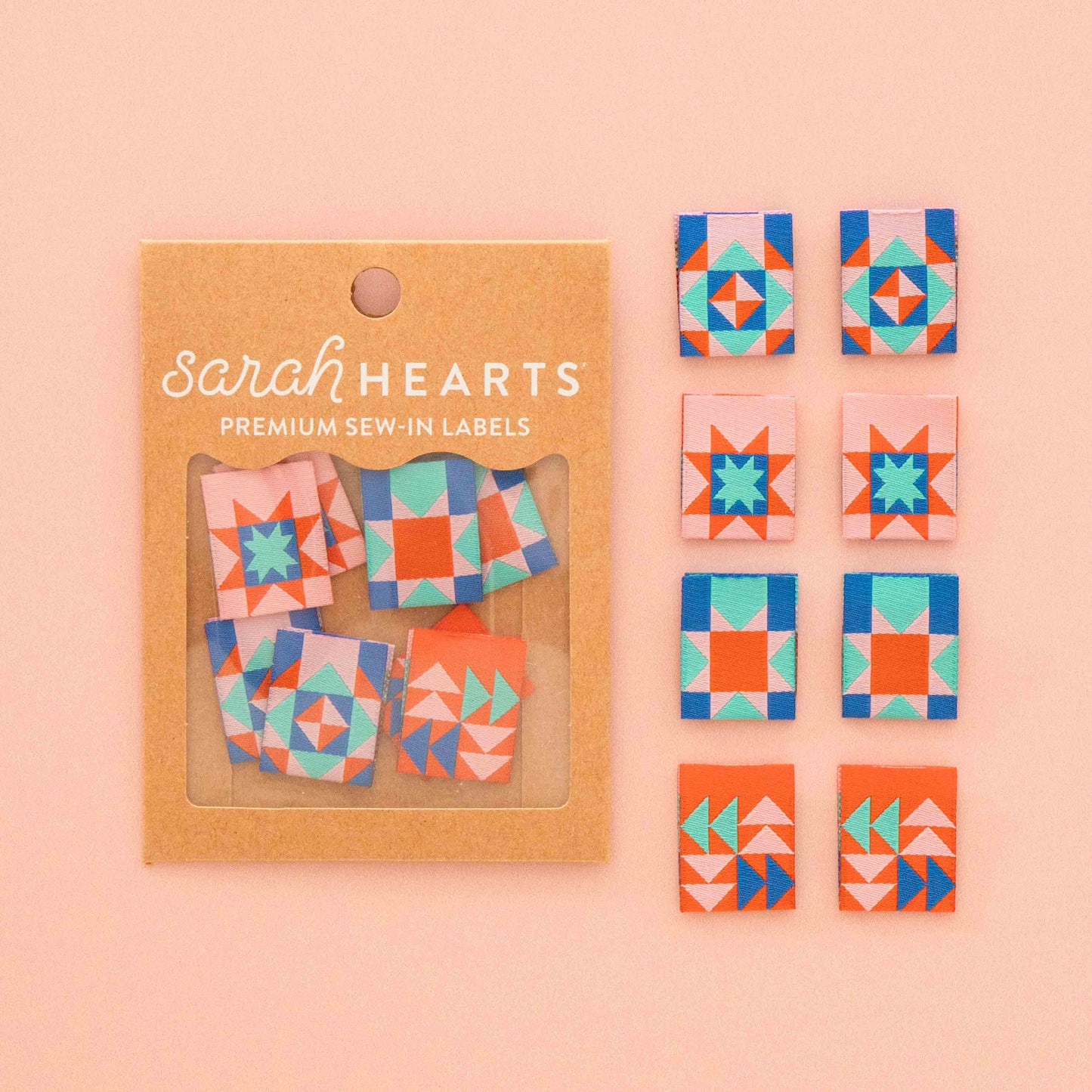 Summer Vibes Quilt Block woven sewing and quilting labels
