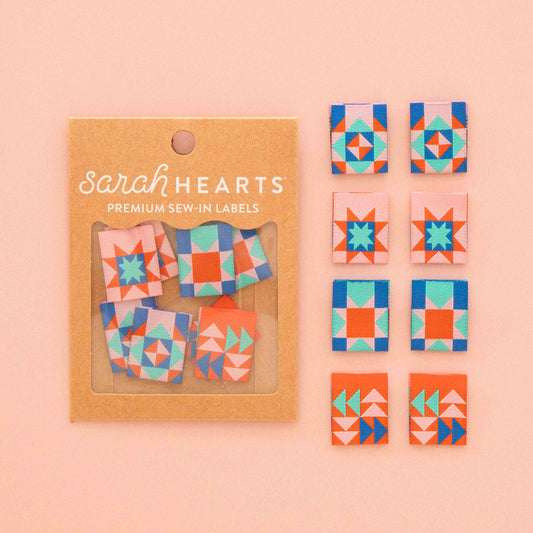 Summer Vibes Quilt Block woven sewing and quilting labels