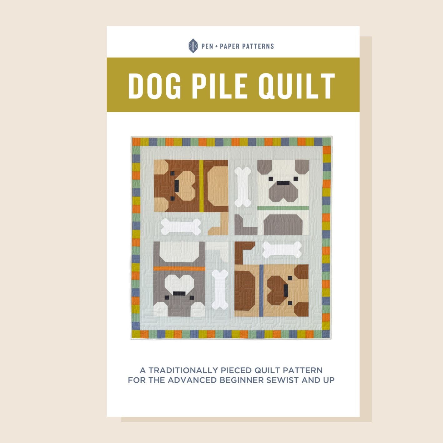 Dog Pile quilt - paper pattern