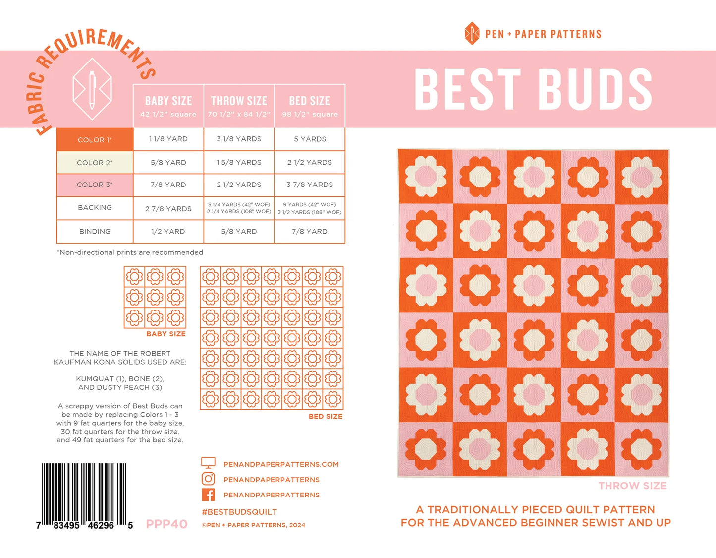 Best Buds quilt - paper pattern