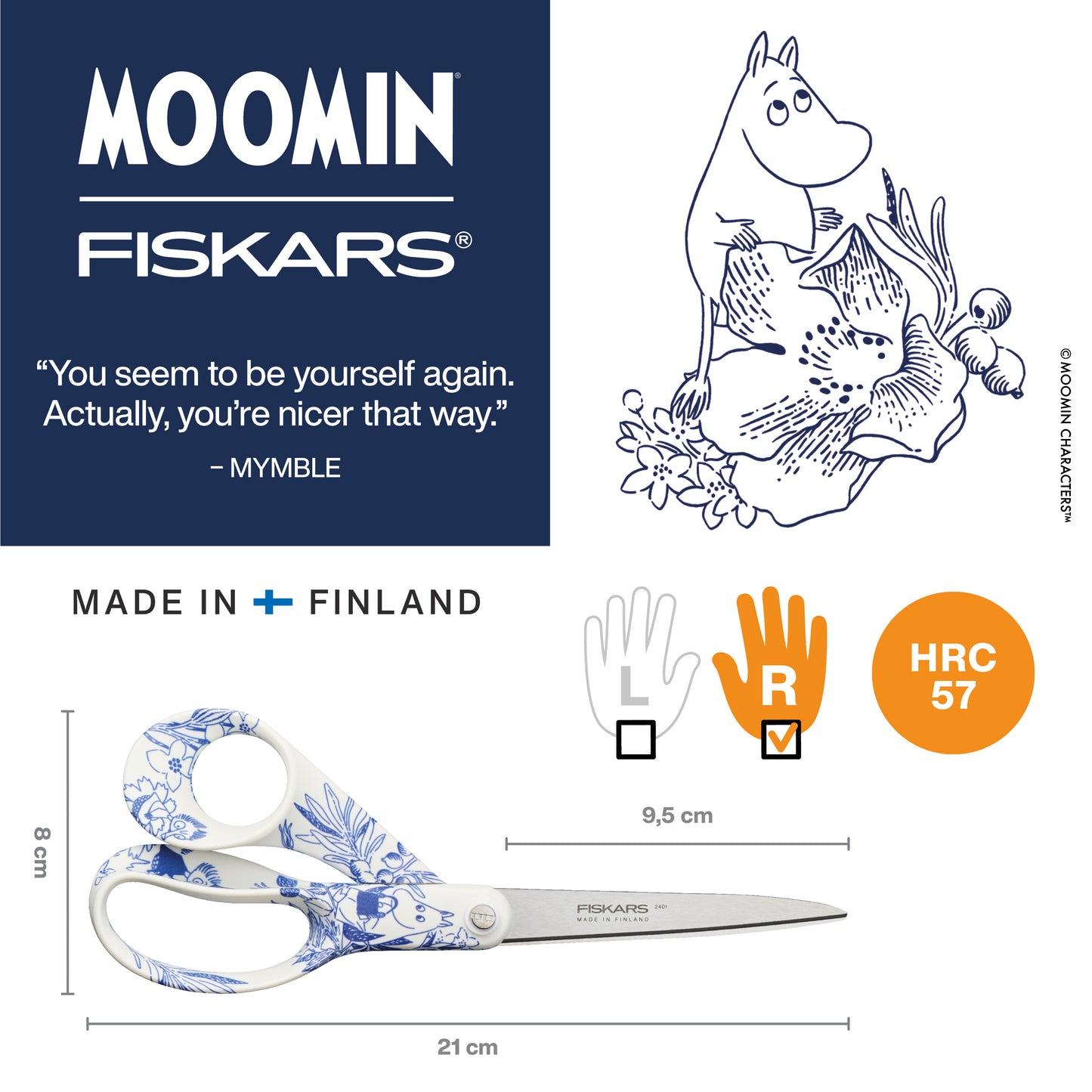 Fiskars Moomin Haru 21cm scissors