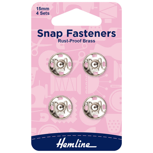 Silver Snap Fasteners 15mm