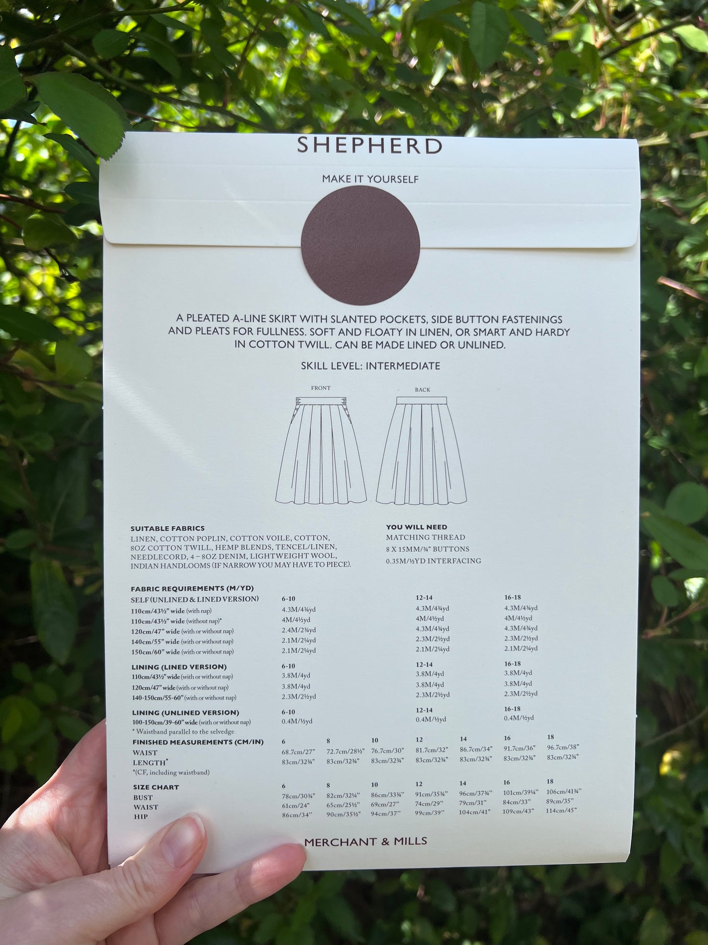 The Shepherd Sewing Pattern UK 6-18