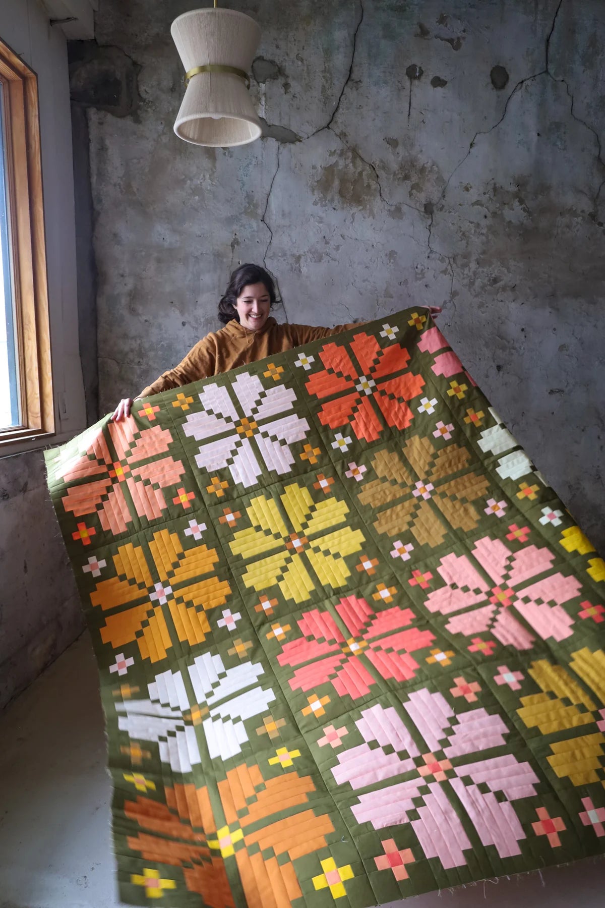 Knitted Blooms quilt pattern