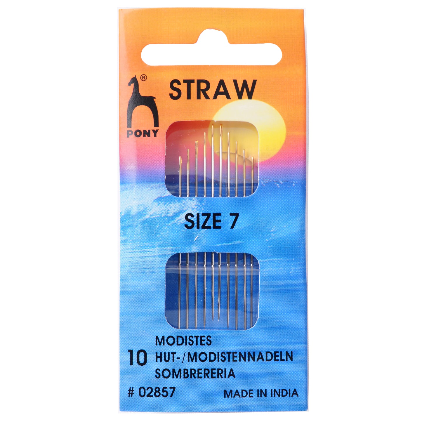 Pony Straw Milliners needles size 7