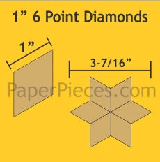 1'' 6 Point Diamonds Paper Pieces