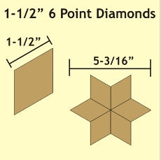 1 1/2'' 6 Point Diamonds Paper Pieces