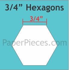 Paper Pieces - English Paper Piecing Hexagons 3/4''
