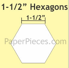 Paper Pieces - English Paper Piecing Hexagons 1 1/2''