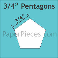 3/4'' Pentagon Paper Pieces