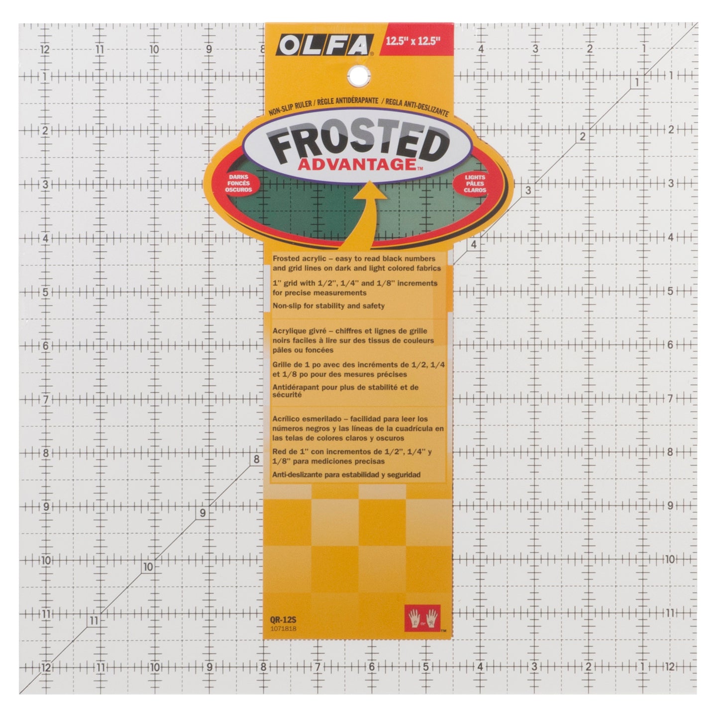 Olfa Frosted Advantage quilting ruler 12.5'' x 12.5'' (Copy)