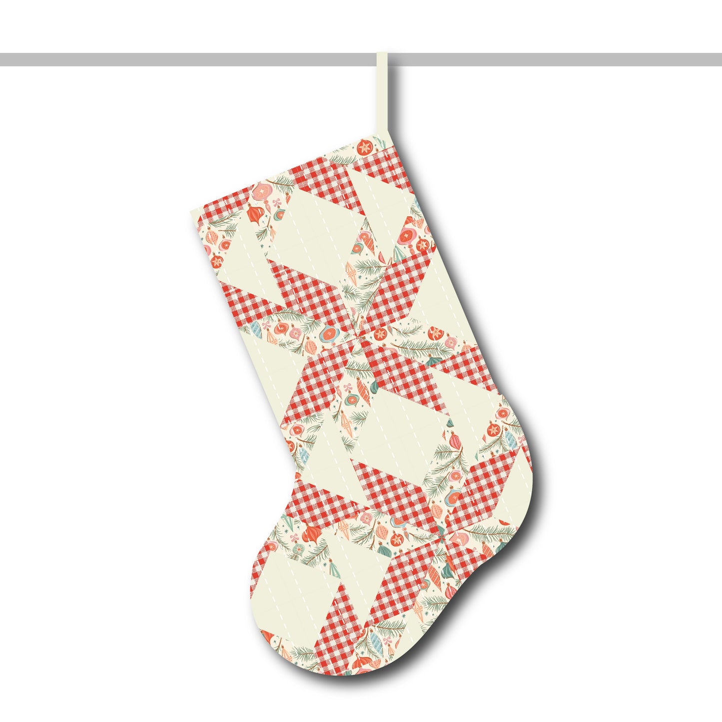 Seeing Stars Quilted Christmas Stocking Bundle - Gingham