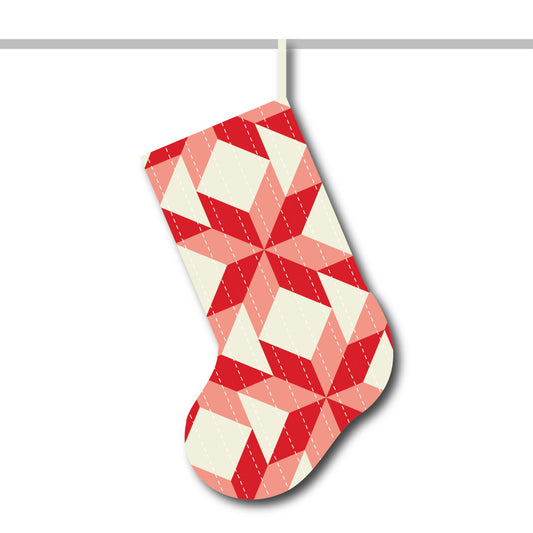 Seeing Stars Quilted Christmas Stocking Bundle - Red