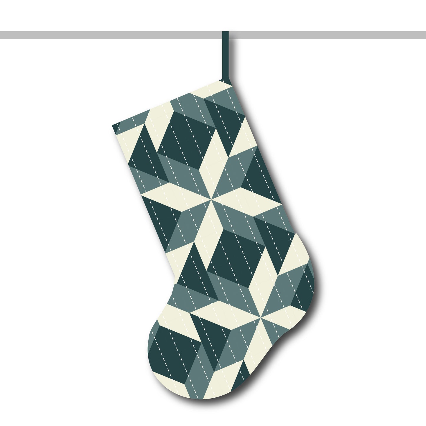 Seeing Stars Quilted Christmas Stocking Bundle - Spruce