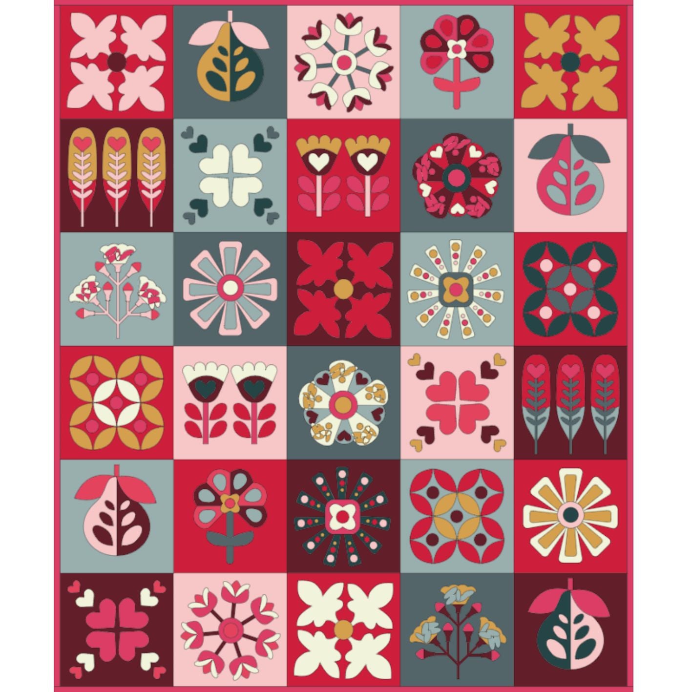 Christmas Blomma BOM Quilt  - Adventale bundle