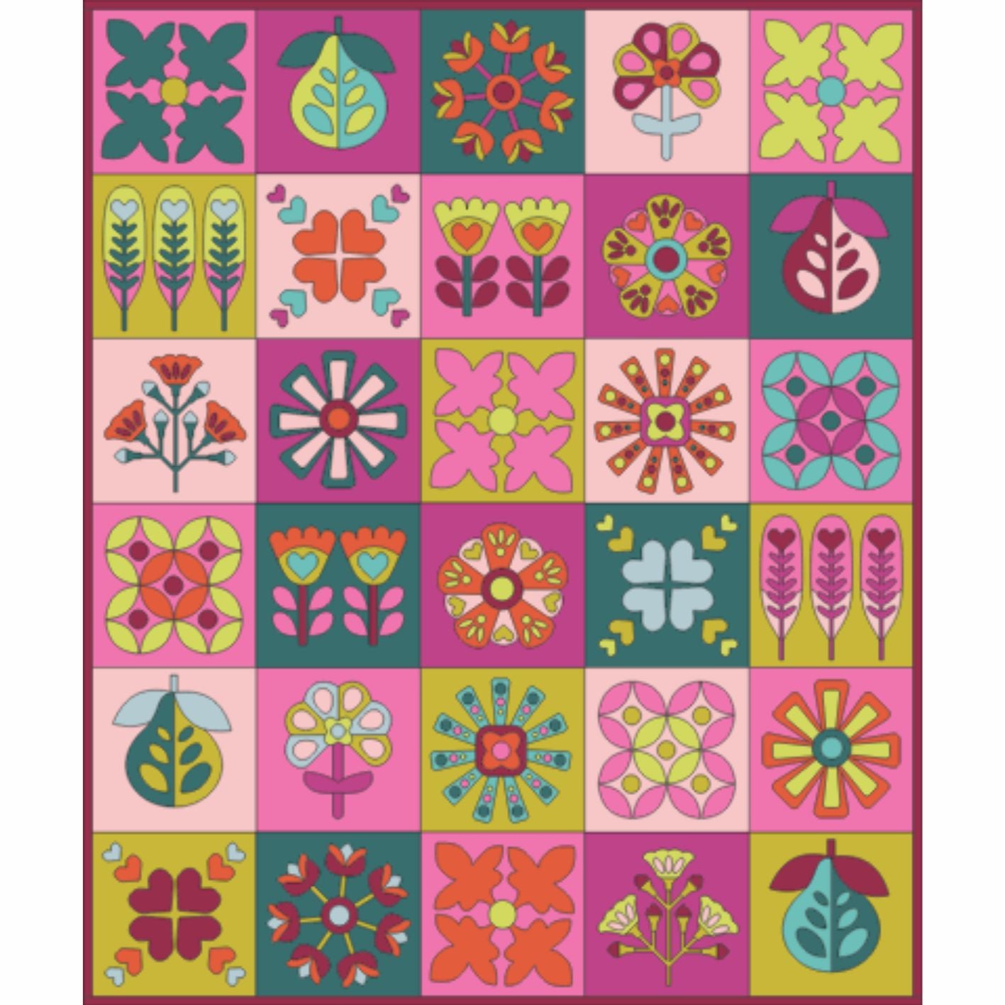 Christmas Blomma Quilt  - Christmas in Color bundle
