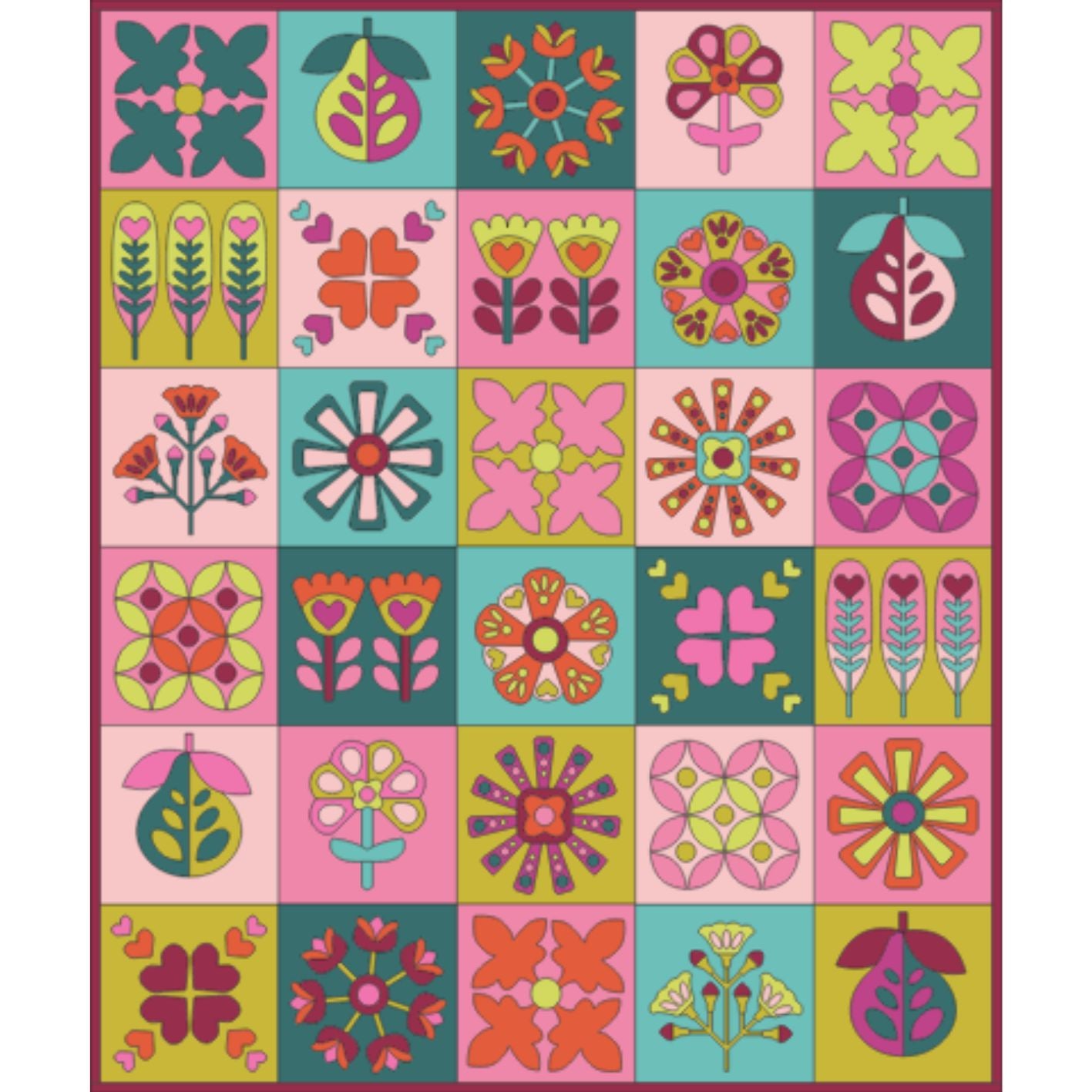Christmas Blomma Quilt  - Christmas in Color bundle