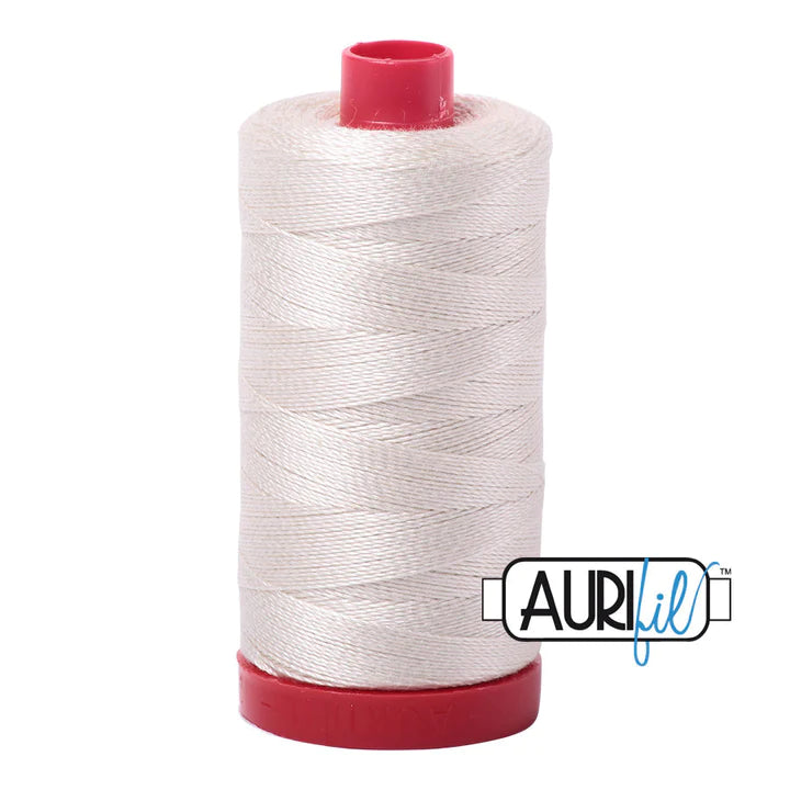 Aurifil 12wt thread - 2309 Silver White Large Spool