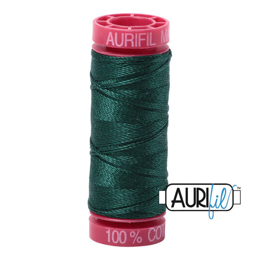 Aurifil 12wt thread - Medium Spruce 2885 - small spool