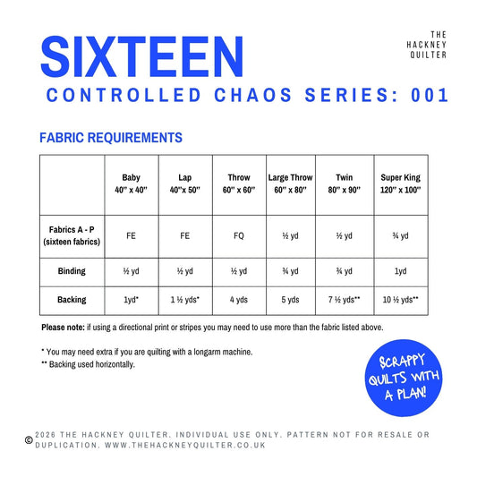 Sixteen - PDF Quilt Pattern