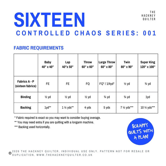Sixteen - PDF Quilt Pattern