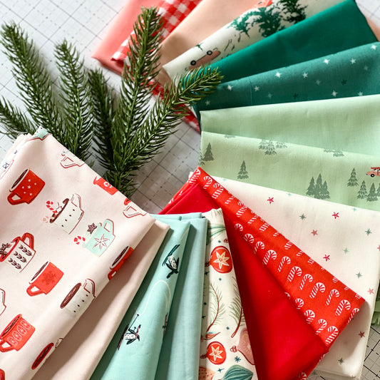 Christmas in the Cabin + Solids 16 Fat Qtr Bundle
