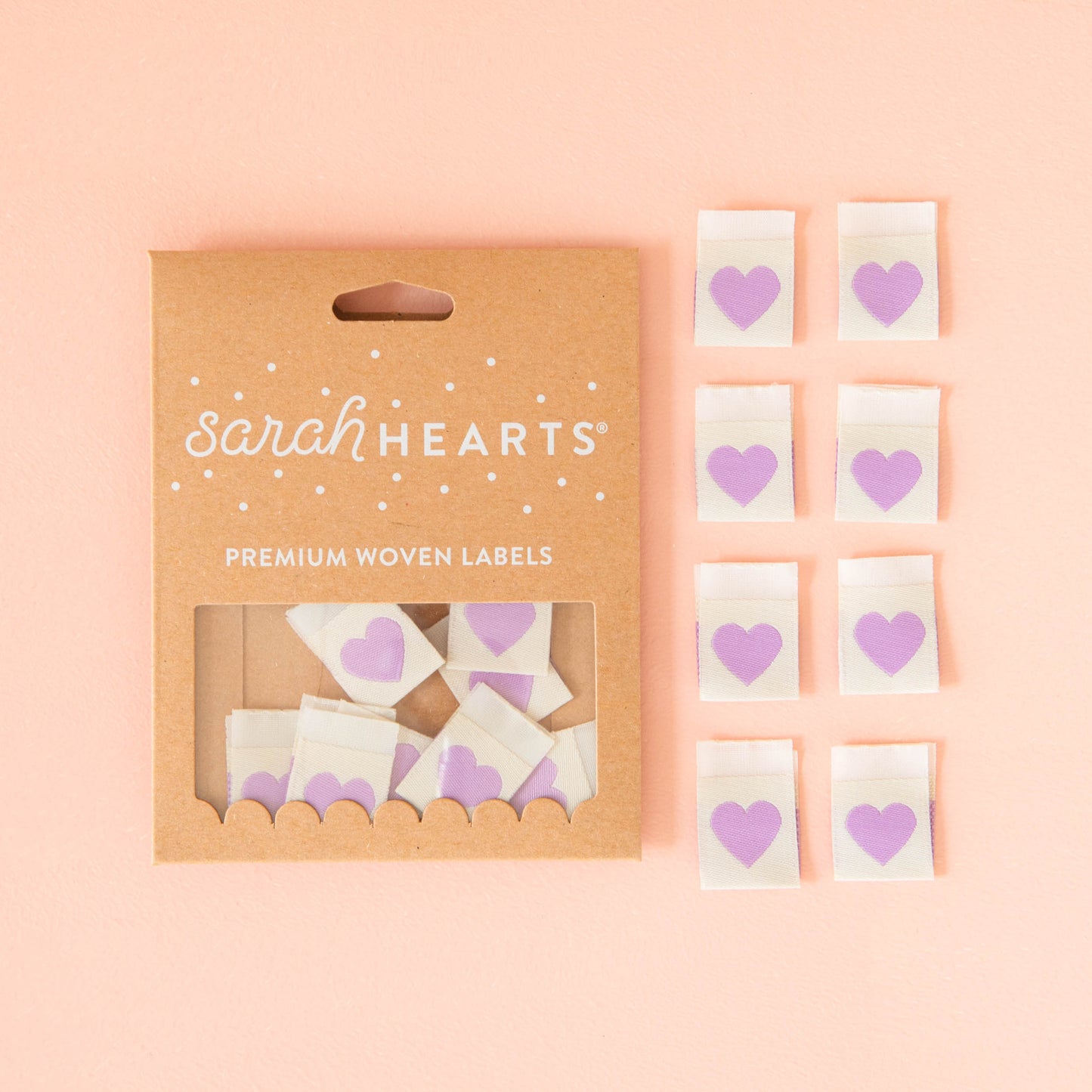 Purple Heart woven sewing and quilting labels