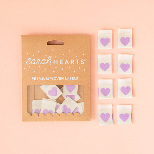 Purple Heart woven sewing and quilting labels