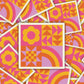 Colourful Quilt Block sticker