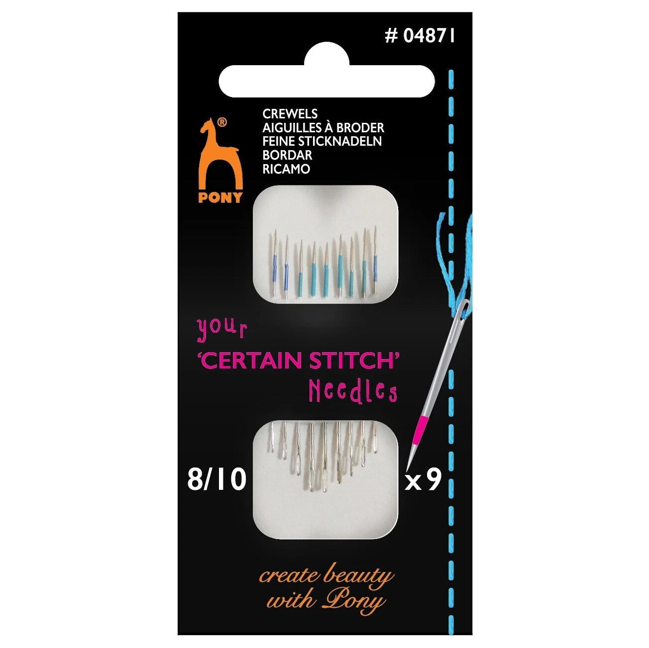 Crewel embroidery needles size 8-10