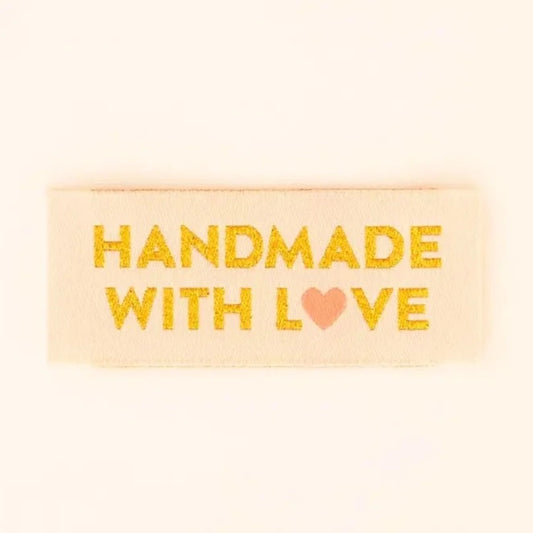 NEW Handmade With Love gold woven labels