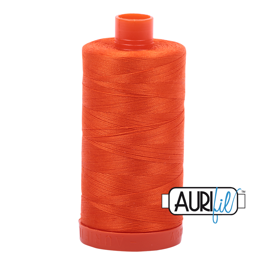 Aurifil 50w thread - Neon Orange 1104 - large spool
