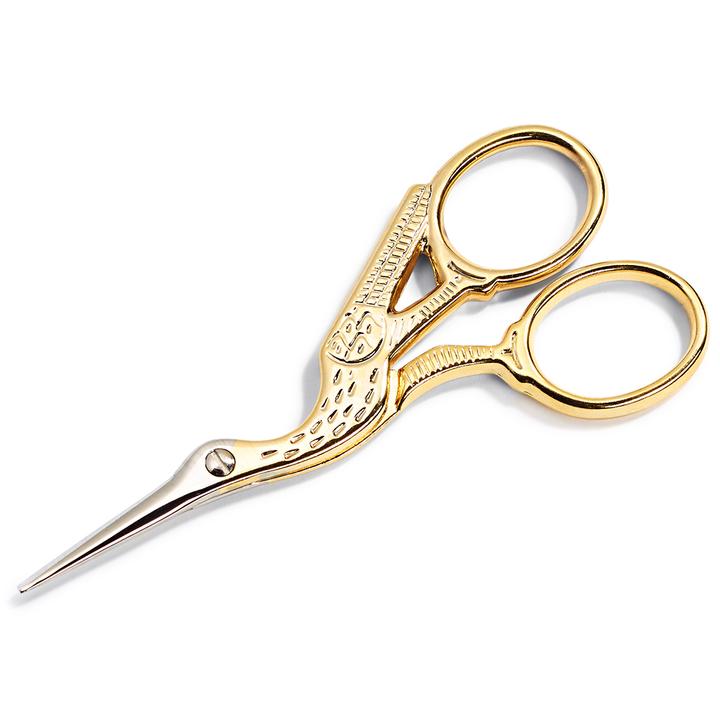 Stork Embroidery Scissors - gold plated
