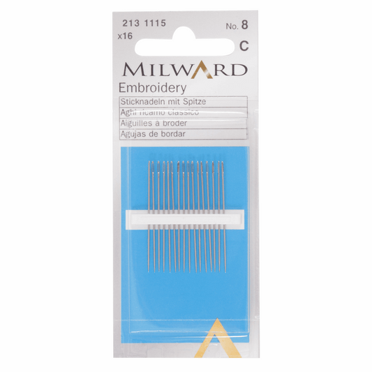 Milward embroidery needles no. 8